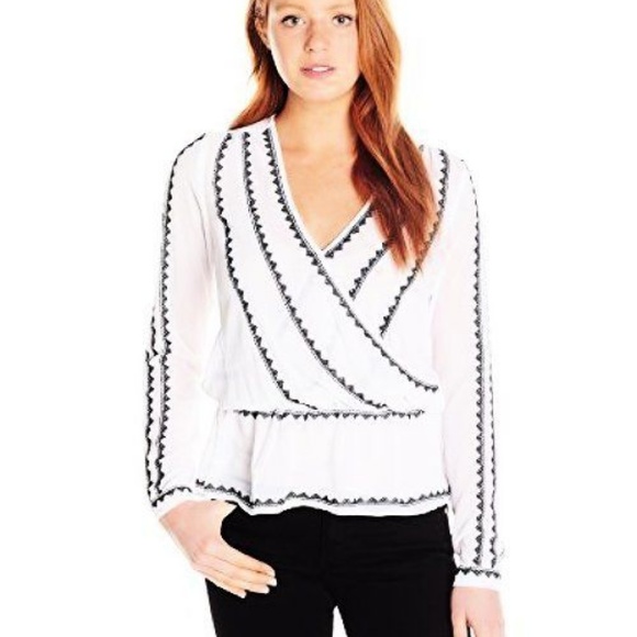 XOXO Tops - XOXO black and white sheer blouse size medium